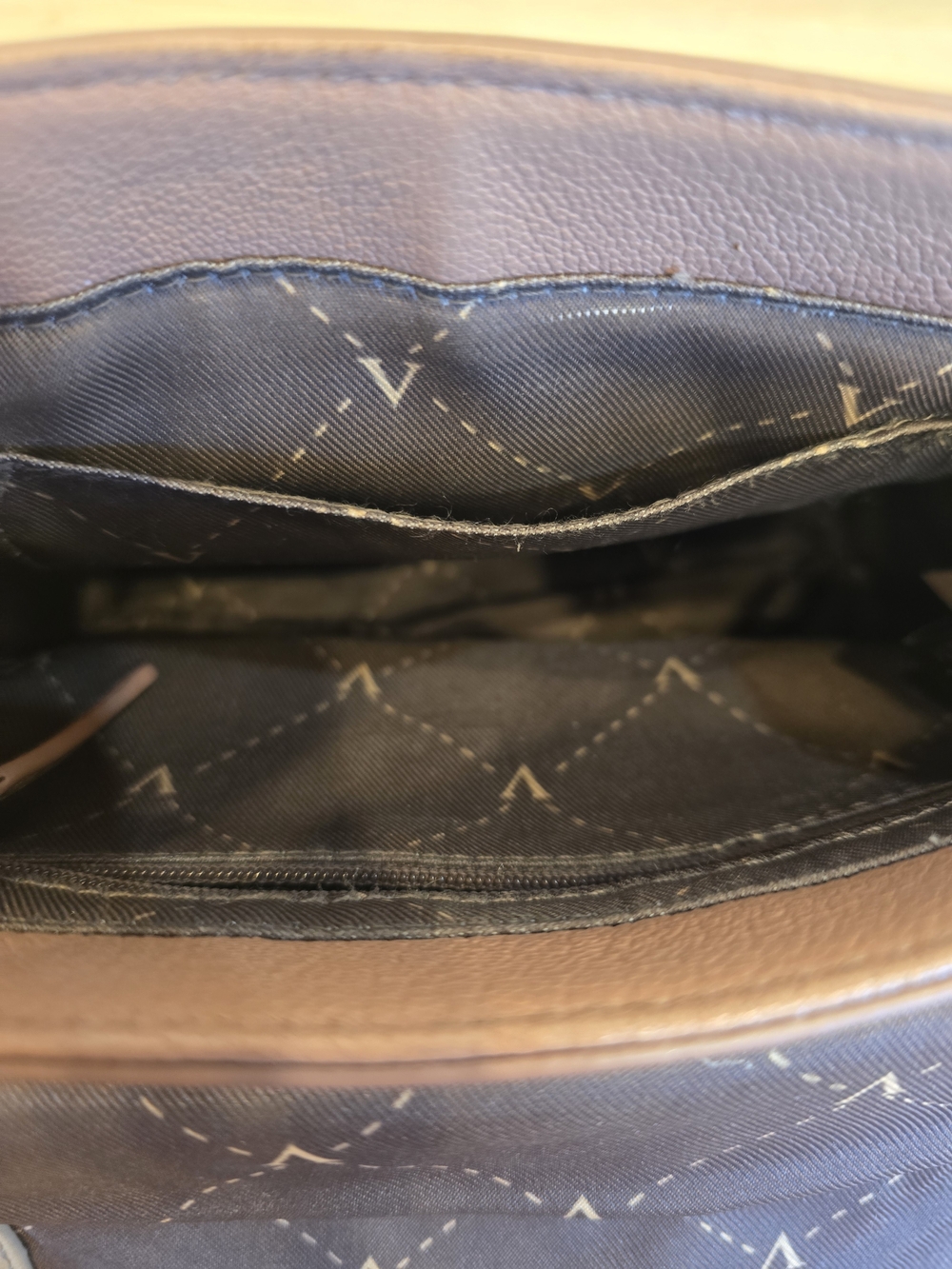 Vince Camuto Two-Tone Faux Leather Crossbody Bag in Taupe & Gray - Picture 5 of 7